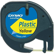 DYMO CINTA LETRATAG PLASTIC 12mm x 4m AMARILLO S0721620